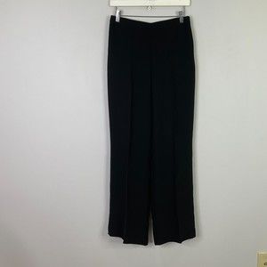 Rena Lange Women Dress Pants Wide Leg Black 100% Silk Size 6 Made in Germany